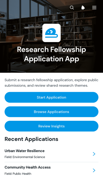 Research Fellowship Application App Template