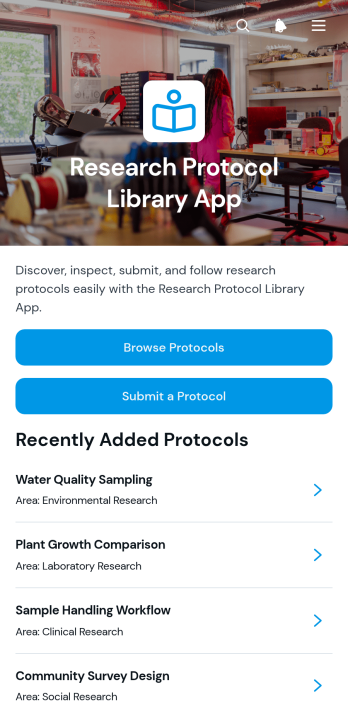 Research Protocol Library App Template