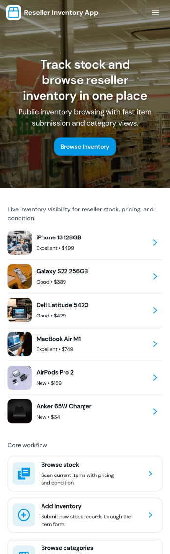 Reseller Inventory App Template