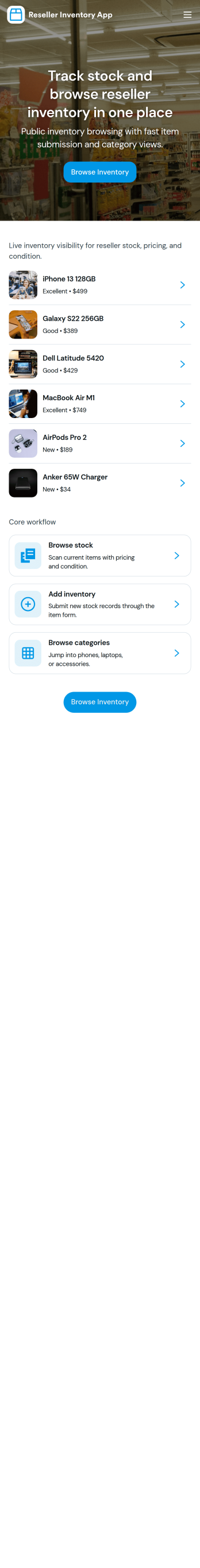 Reseller Inventory App Template