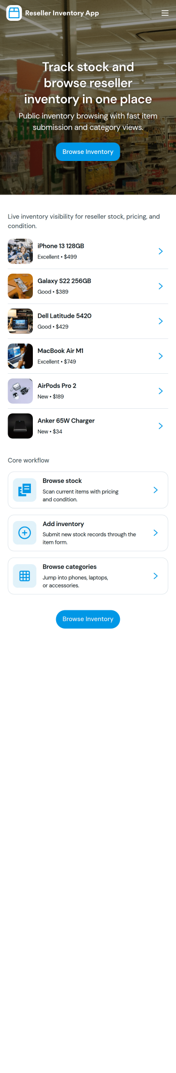 Reseller Inventory App Template