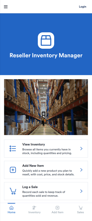 Reseller Inventory Manager App Template