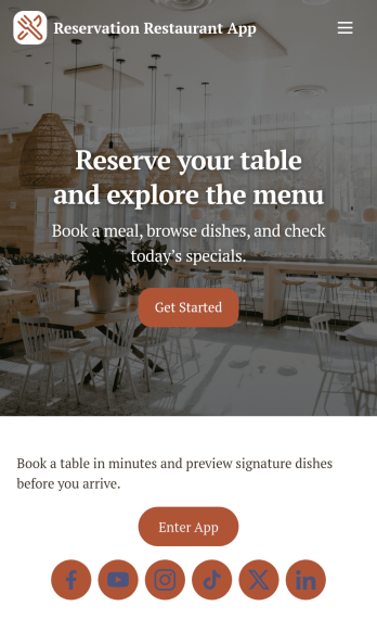 Reservation Restaurant App Template
