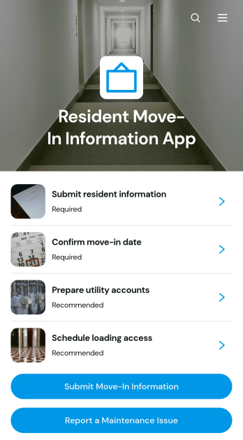 Resident Move-In Information App Template