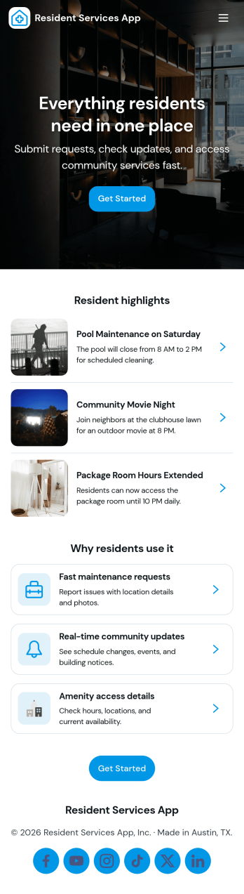 Resident Services App Template