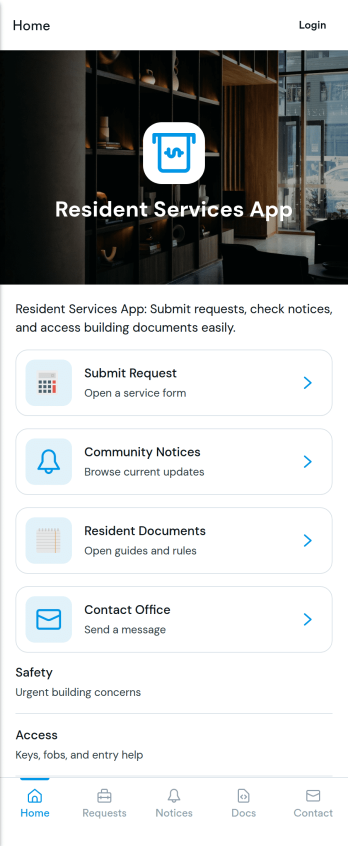 Resident Services App Template