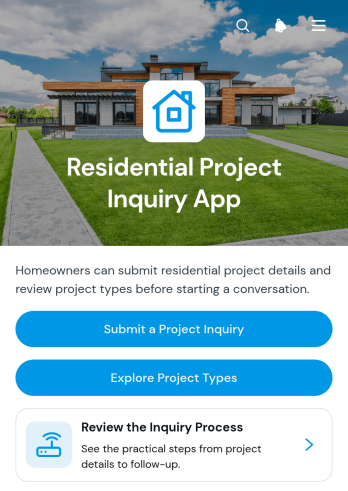 Residential Project Inquiry App Template