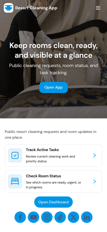 Resort Cleaning App Template