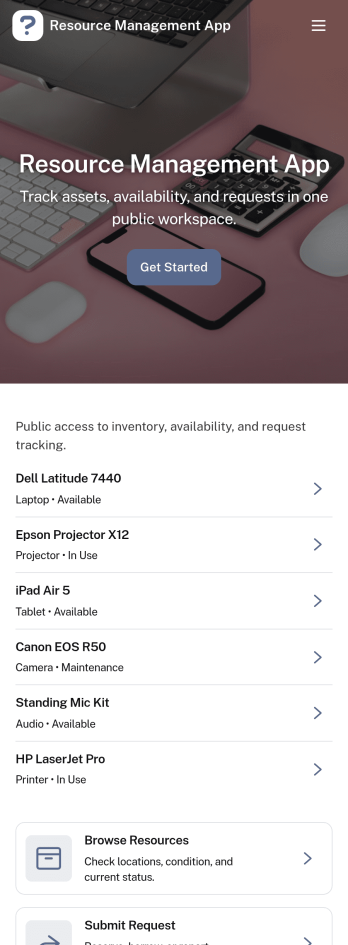 Resource Management App Template