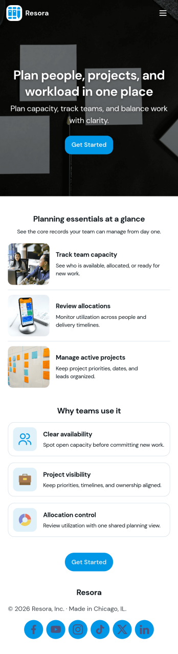 Resource Planning App Template
