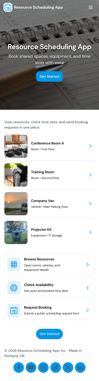Resource Scheduling App Template