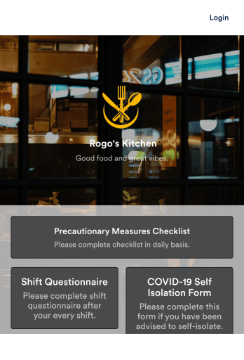 Restaurant Employee Screening App Template