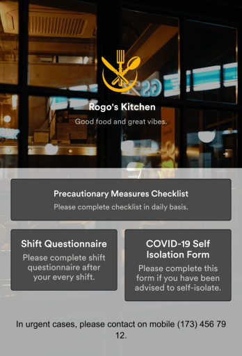 Restaurant Employee Screening App Template