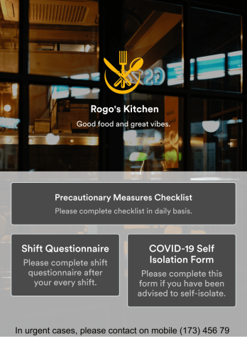 Restaurant Employee Screening App Template