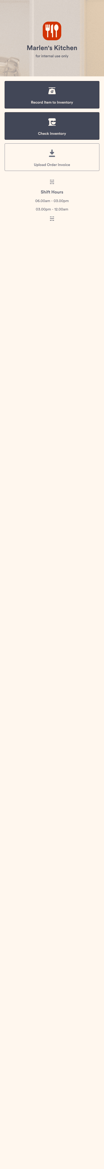 Restaurant Food Inventory App Template