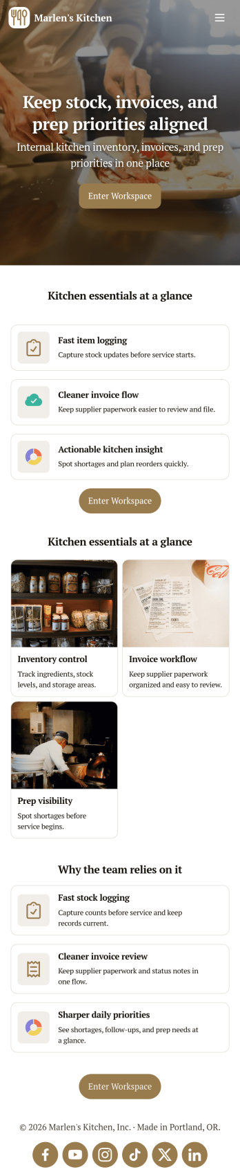 Restaurant Food Inventory App Template