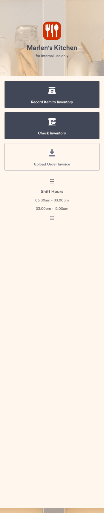 Restaurant Food Inventory App Template