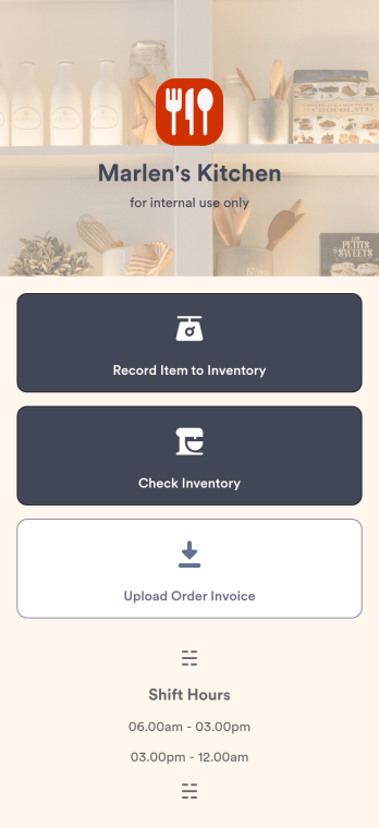 Restaurant Food Inventory App Template