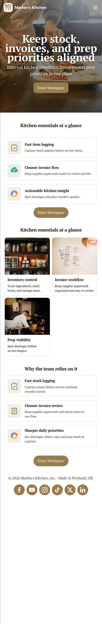 Restaurant Food Inventory App Template