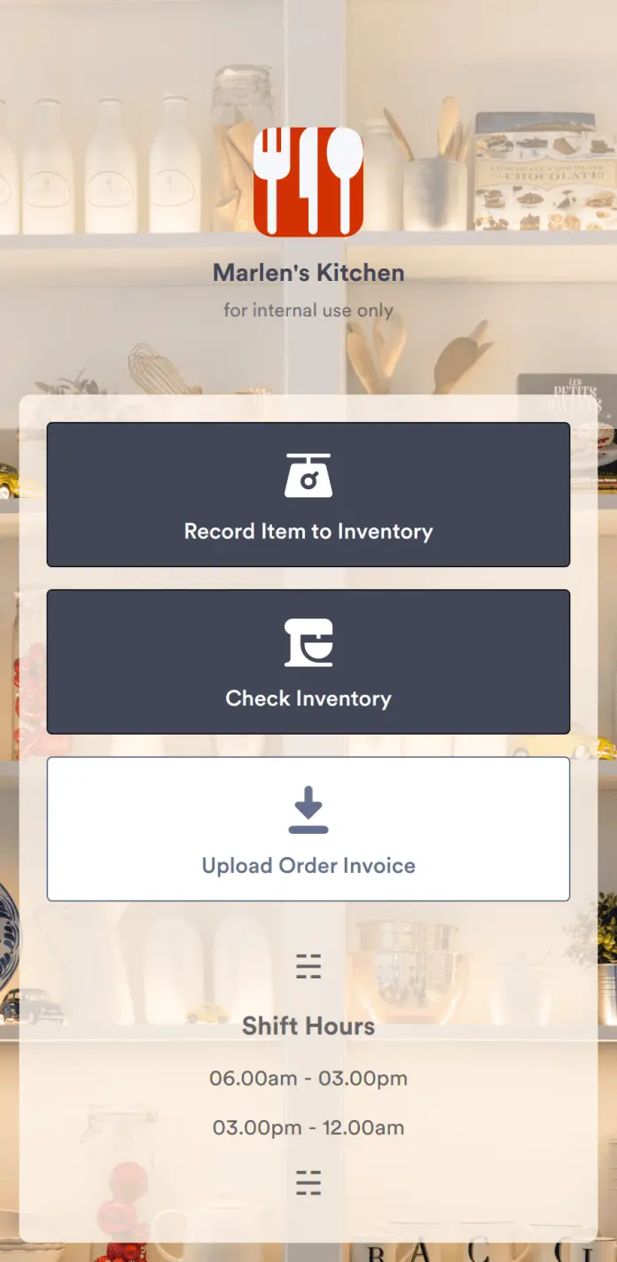 Restaurant Food Inventory App