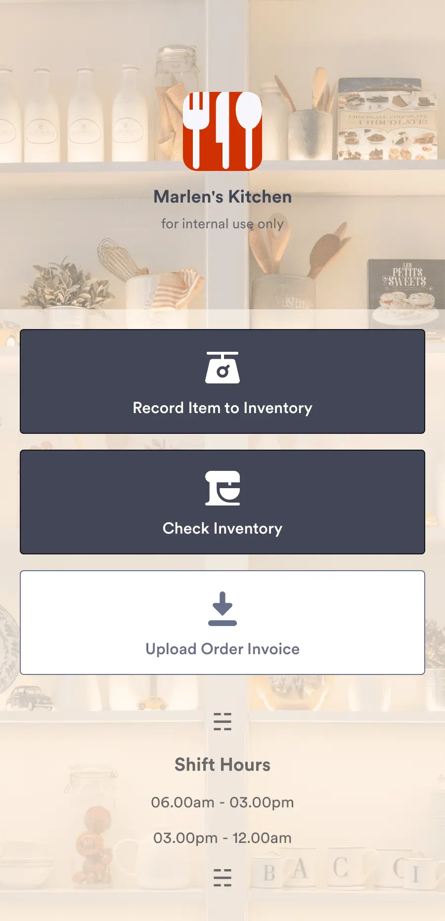 Restaurant Food Inventory App Template | Jotform