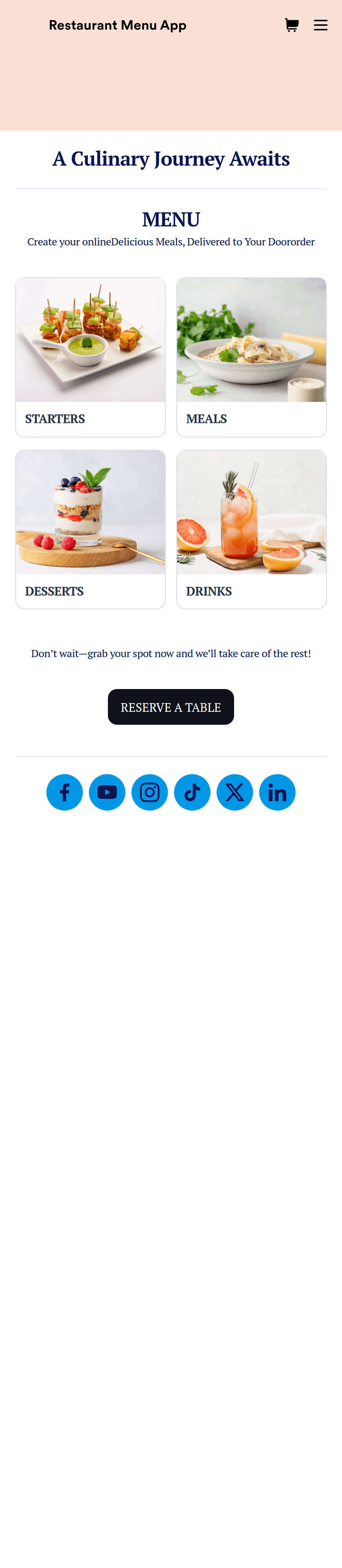 Restaurant Menu App Template | Jotform