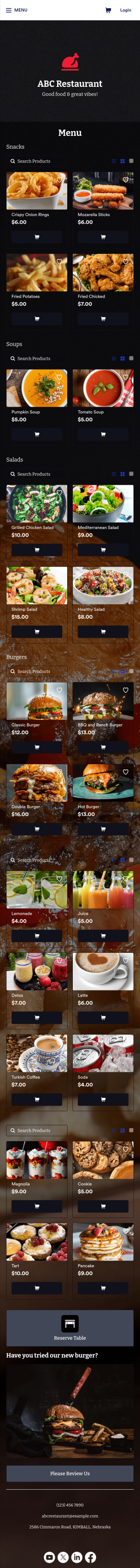 Restaurant Mobile App Template