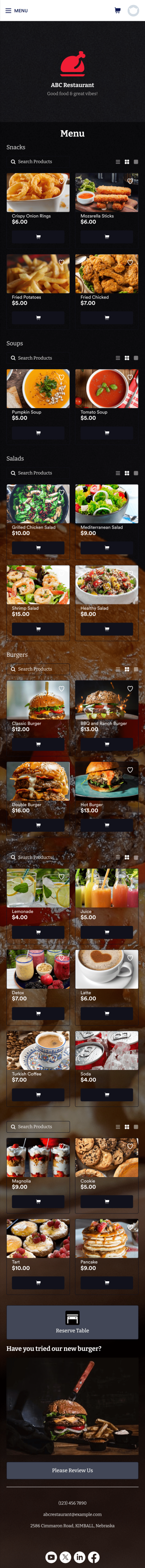 Restaurant Mobile App Template