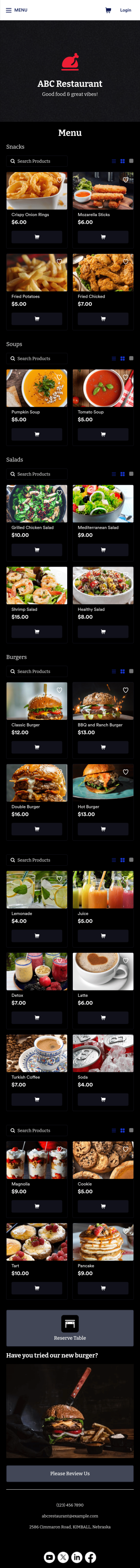 Restaurant Mobile App Template