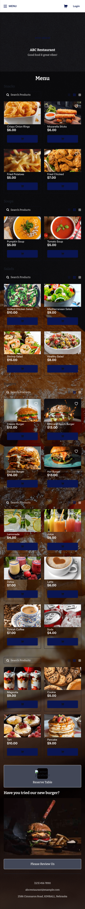 Restaurant Mobile App Template