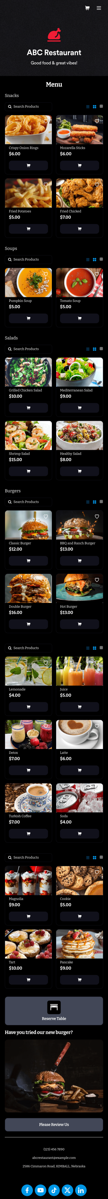 Restaurant Mobile App Template