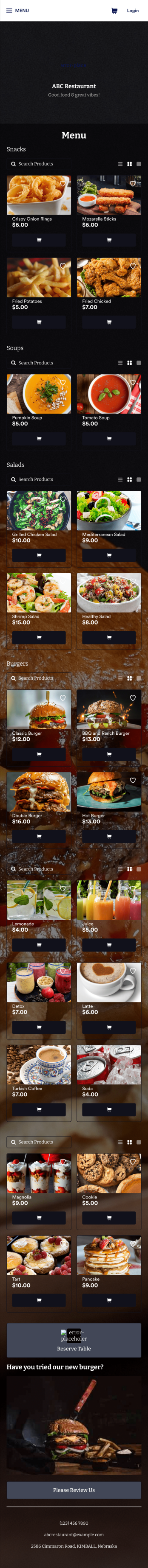 Restaurant Mobile App Template