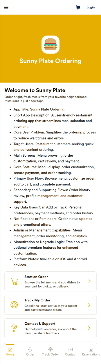 Restaurant Ordering App Template