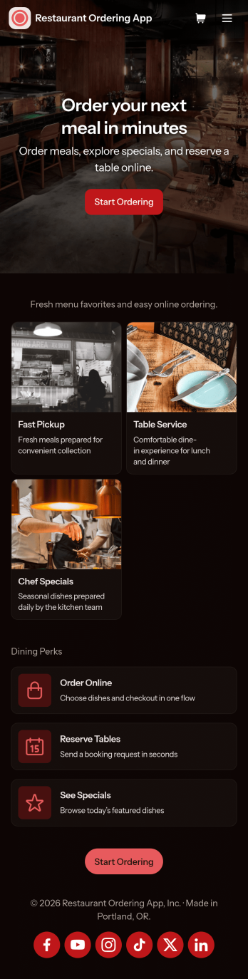 Restaurant Ordering App Template