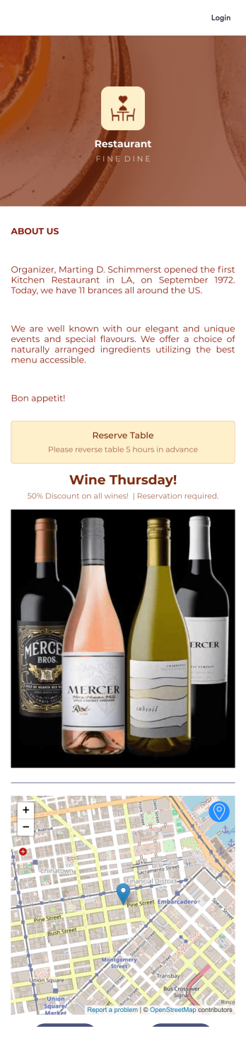 Restaurant Reservation Mobile App Template