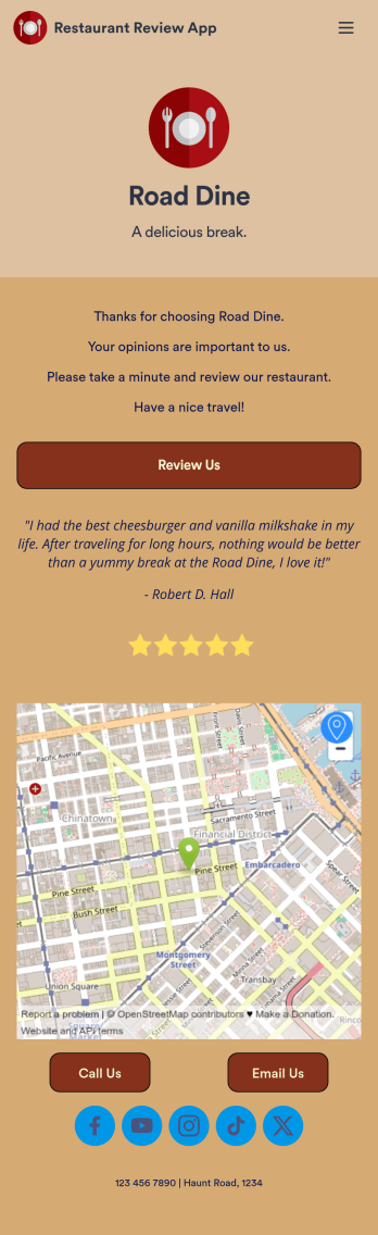 Restaurant Review App Template