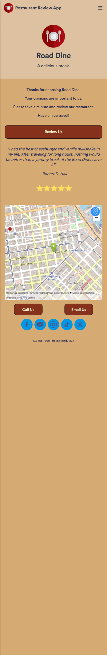 Restaurant Review App Template