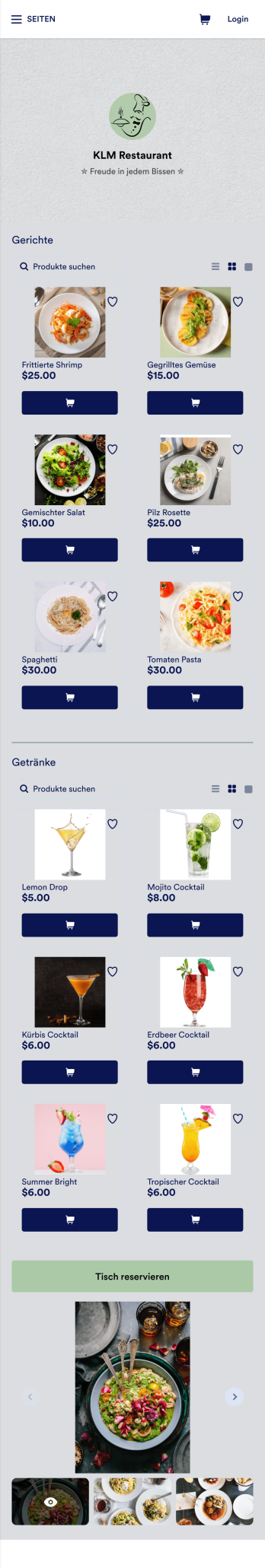 Restaurant Speisekarte App Template