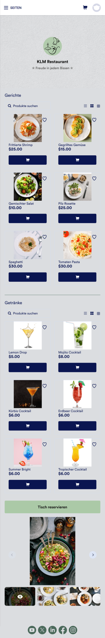 Restaurant Speisekarte App Template
