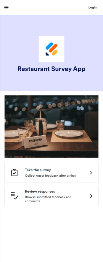 Restaurant Survey App Template