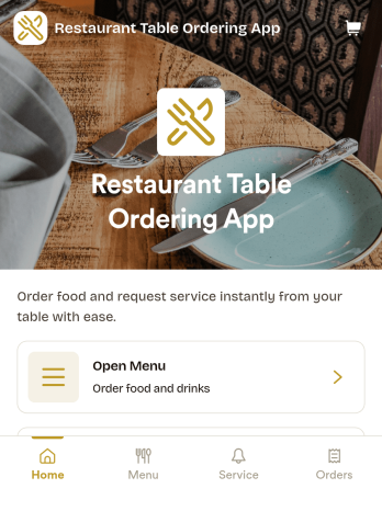 Restaurant Table Ordering App Template