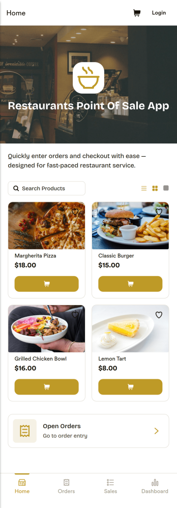 Restaurants Point of Sale App Template
