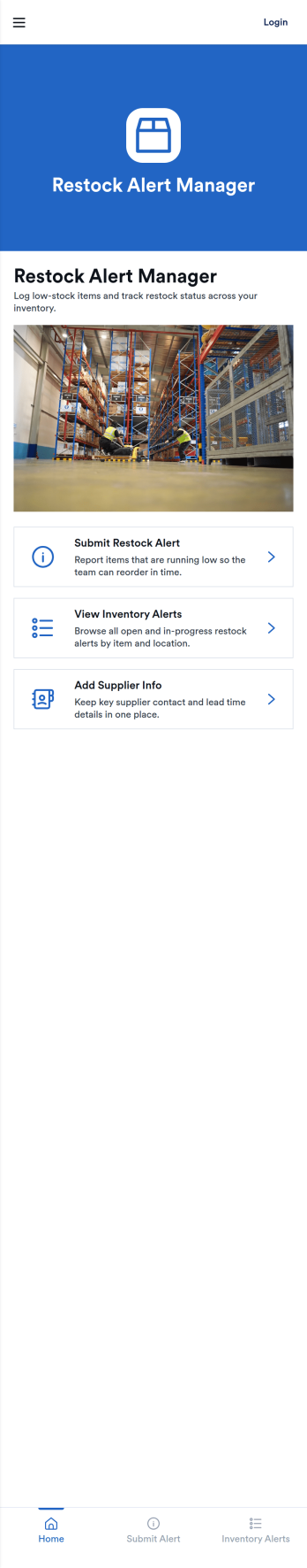 Restock Alert App Template