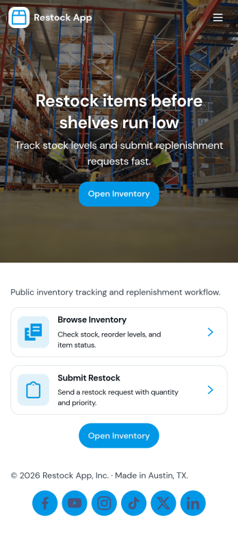 Restock App Template