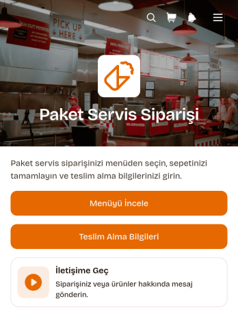 Restoran Gel-Al Sipariş Uygulama Șablonu