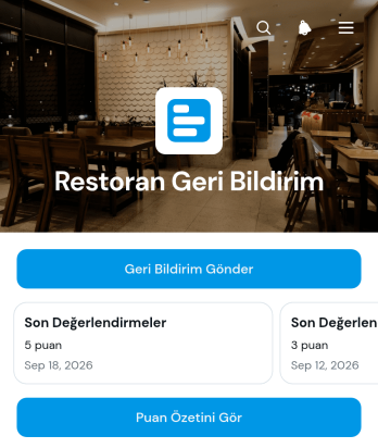 Restoran Geri Bildirim Uygulama Șablonu
