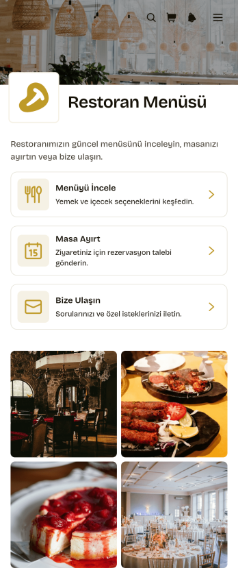 Restoran Menü Uygulama Șablonu