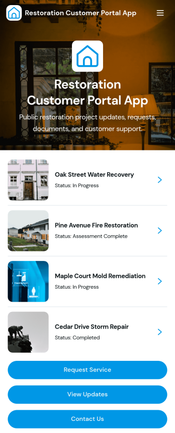 Restoration Customer Portal App Template