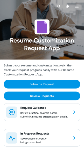 Resume Customization Request App Template