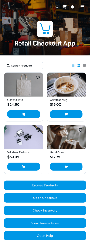 Retail Checkout App Template